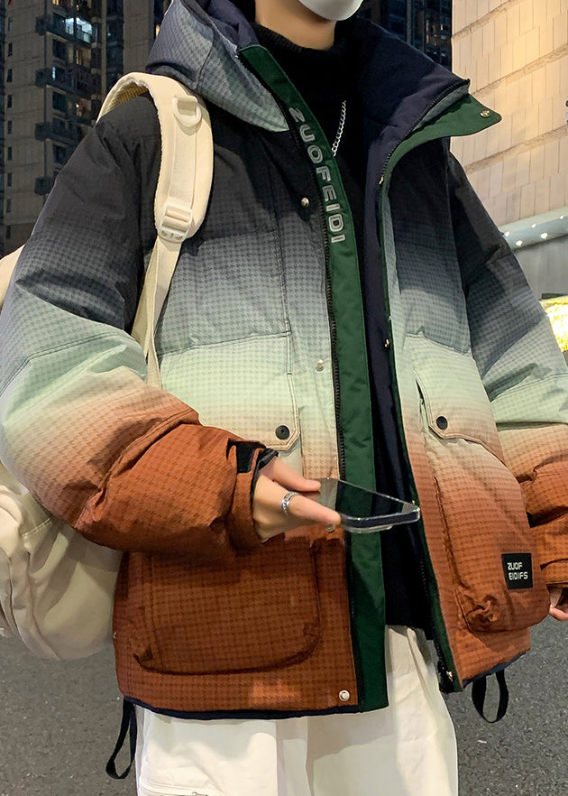 Luvik | Oranssi liukuvärjäys huppari taskuilla ankkamallistot miesten takit talvitakit