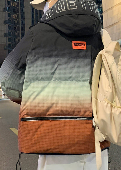 Luvik | Oranssi liukuvärjäys huppari taskuilla ankkamallistot miesten takit talvitakit