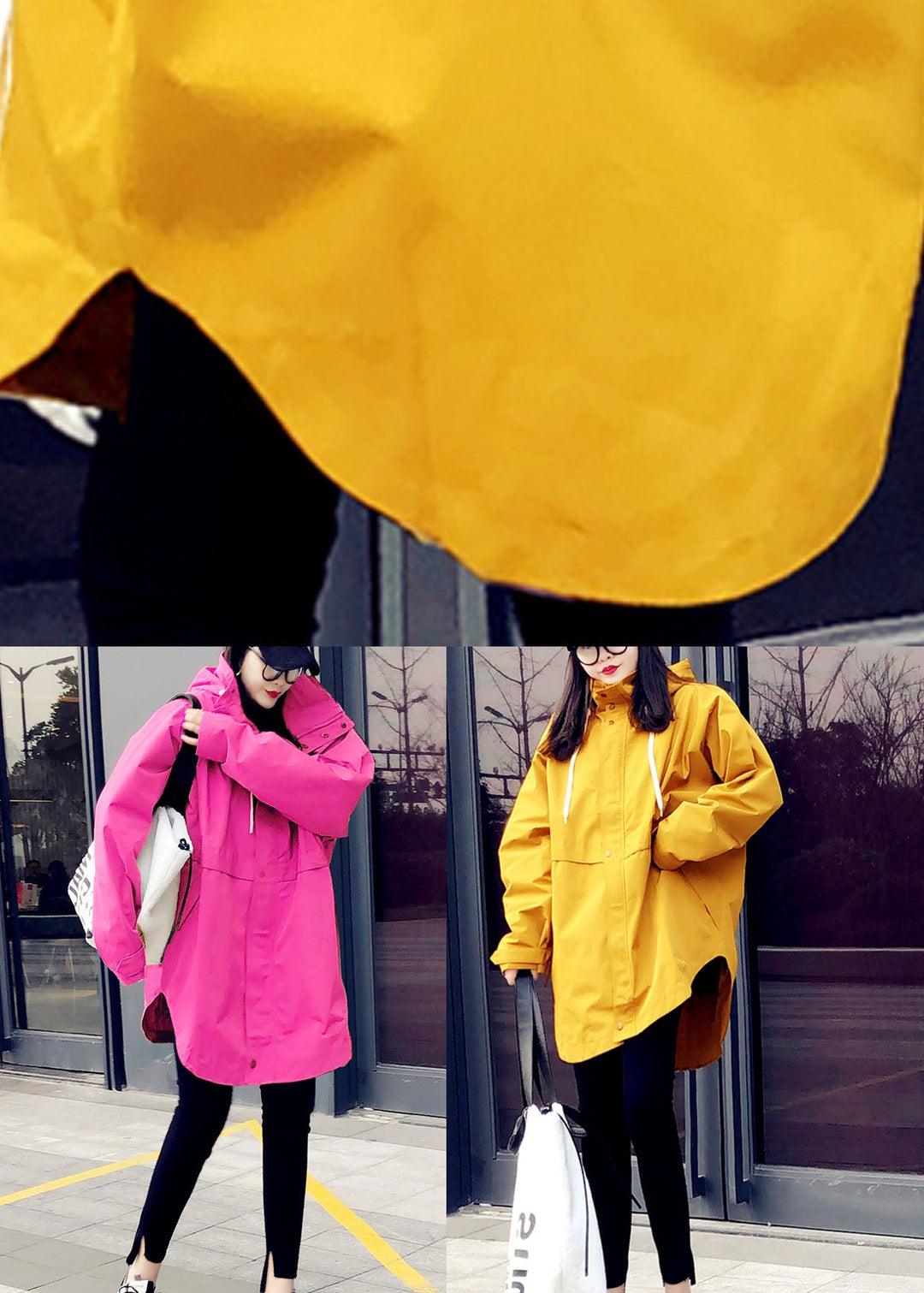 Luvik | Rose glidelås asymmetrisk design Trenchcoats regular