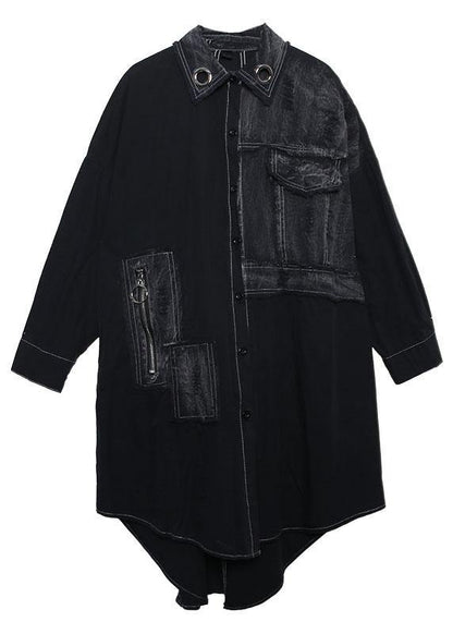 Luvik | epämuodostunut helma Ohut asu musta Taide nainen Takit