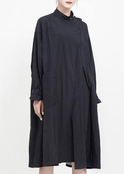 Luvik | musta hieno tunikamantteli Kankaat kaksi käyttötapaa suuret taskut manttelit