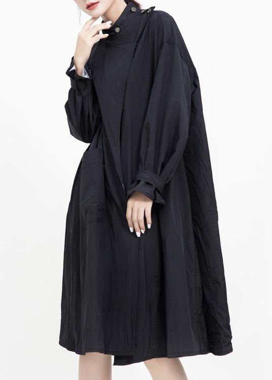 Luvik | musta hieno tunikamantteli Kankaat kaksi käyttötapaa suuret taskut manttelit