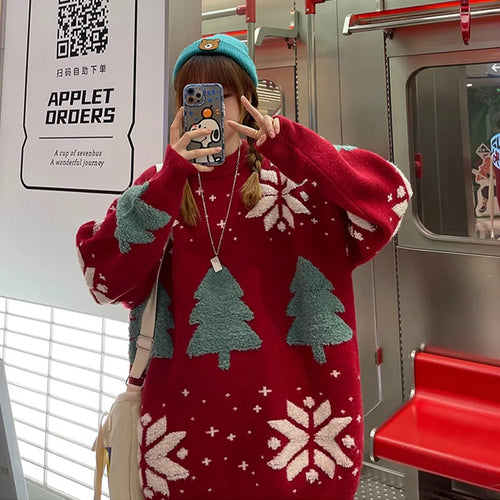 Luvik | Unisex-Hettegenser med snøfnugg - Myk og varm strikk til vinterdager