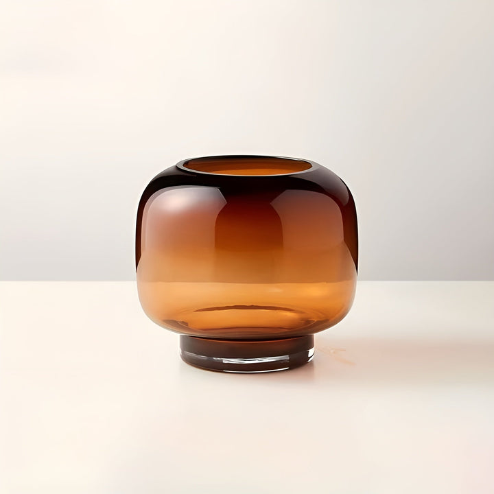 Glass Vase Hand Luviknoown – Minimalistisk og Dekorativ | Transparent Design for Luviknoomster, Hydroponics og Moderne Boligrom i Amber | Luvikno