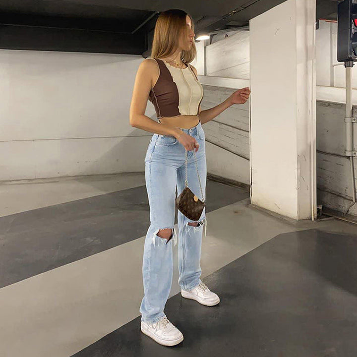 Luvik | Jeans Sininen Revitty 100% Puuvilla