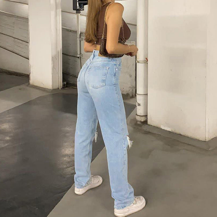 Luvik | Jeans Sininen Revitty 100% Puuvilla