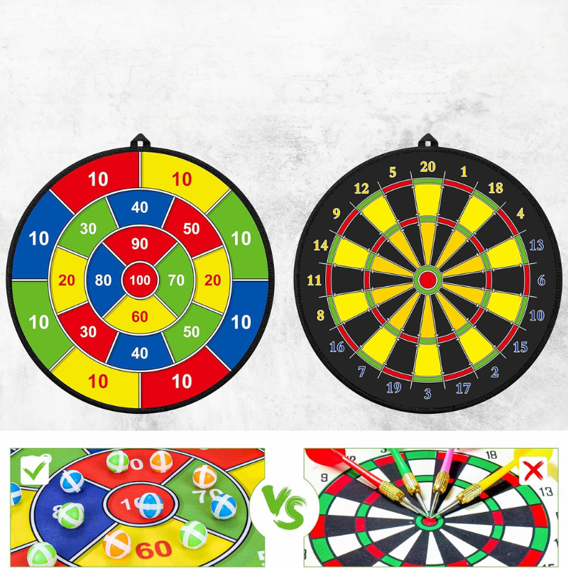 PlayTarget – Stort Barndartbrett med Klibende Darts Luvikno