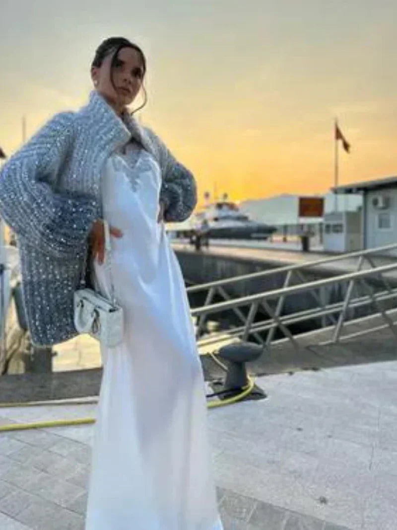 Luvik | Kiiltävä silkki takki