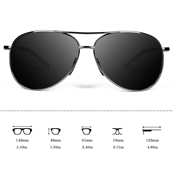 Premium Polariserte Aviator Solbriller - Joey | Luvikno