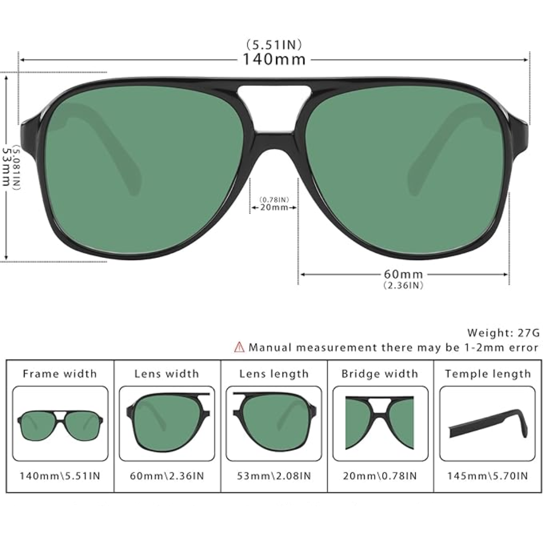 Retro aviator solbriller - Indy | Luvikno