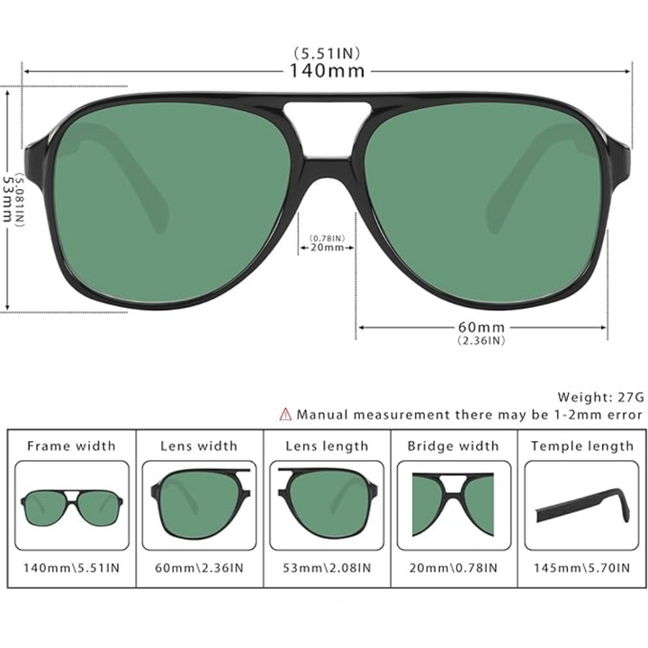 Retro aviator solbriller - Indy | Luvikno