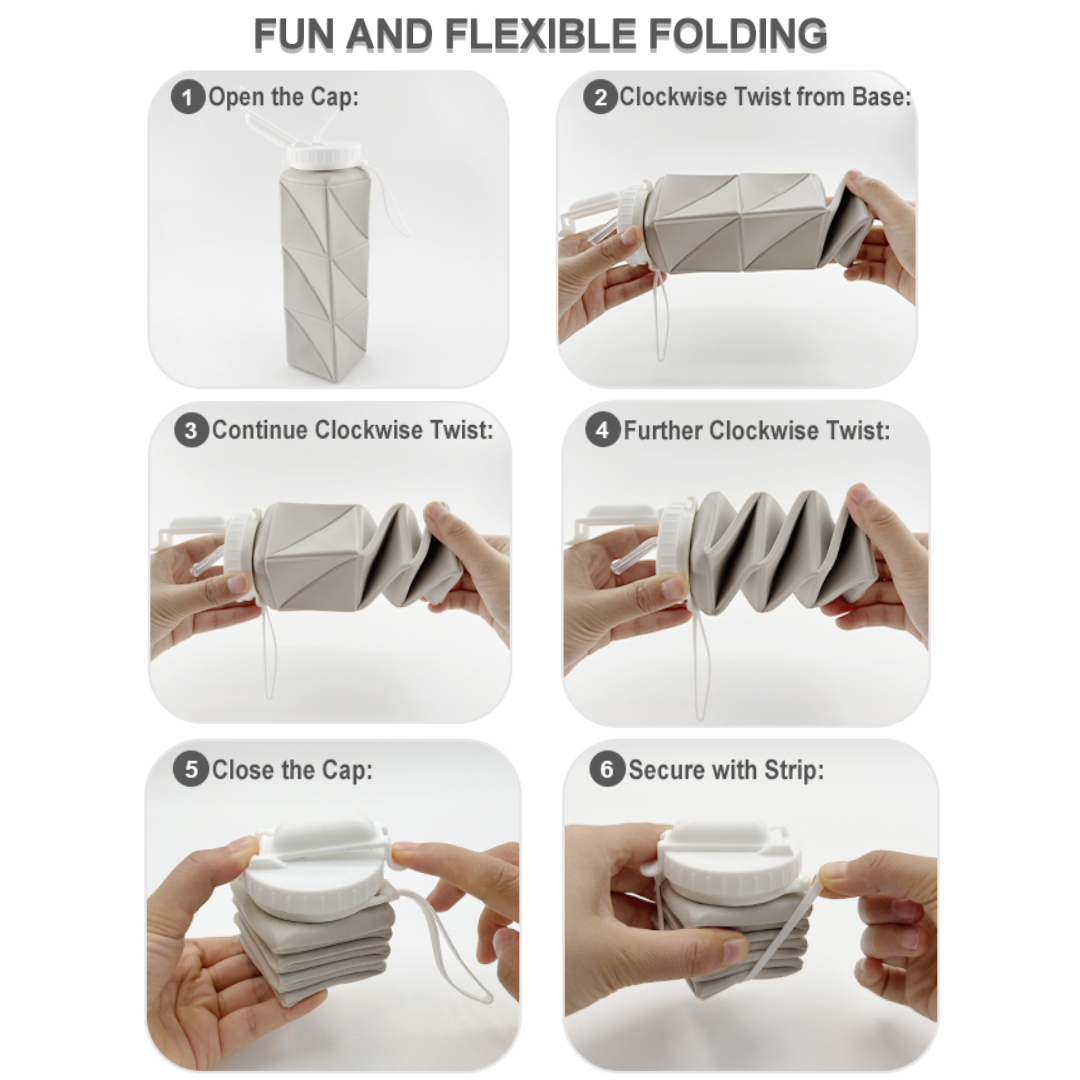 FlexiBottle – Kompakt Silikon Flaske 610ml Luvikno