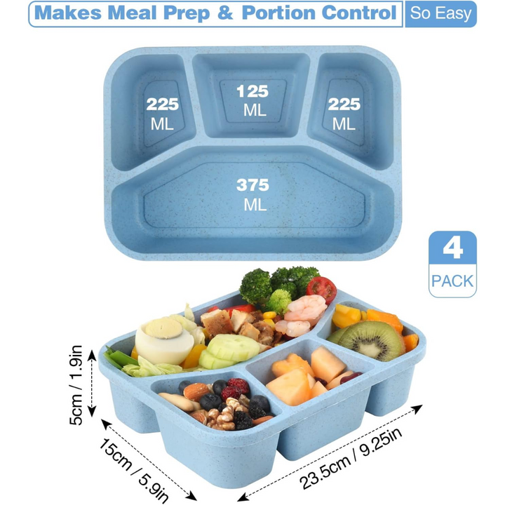 BentoBox – Sett med 4 Snacks Bokser med Skillevegger Luvikno