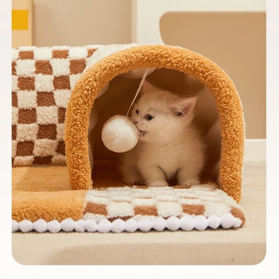 CozyCat Tunnel – Stilfullt lekeområde for katter Luvikno