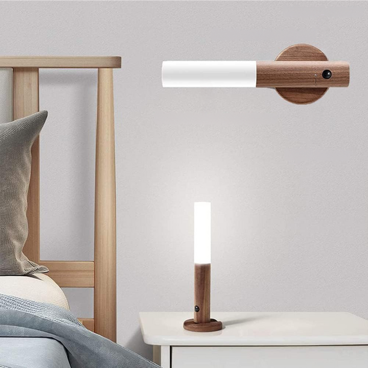 Vegglampe LED Bevegelsessensor Trelampe Luvikno
