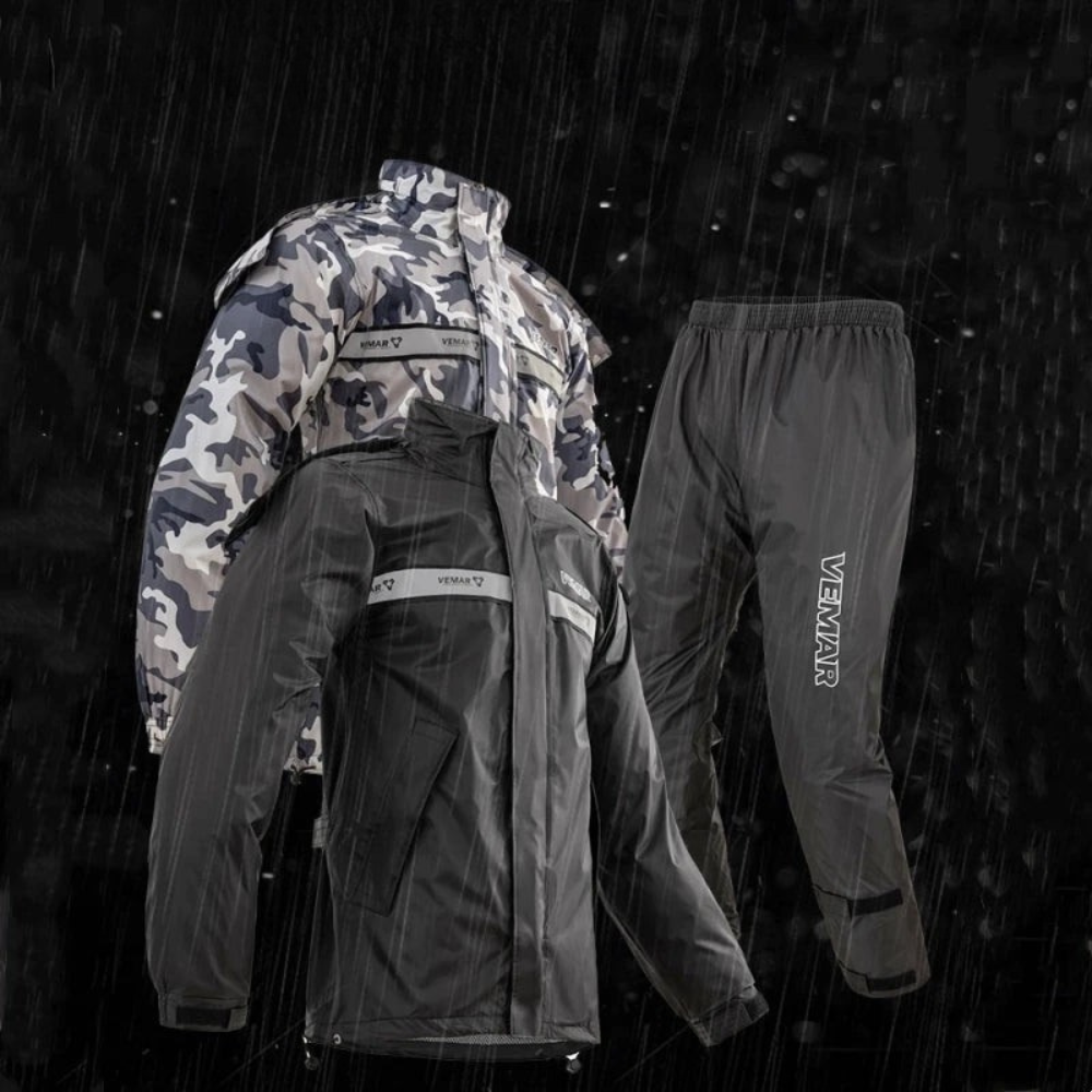 Luvik | Unisex vettä pitävä moottoripyörä sadepuku hupulla