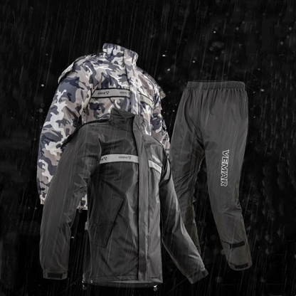 Luvik | Unisex vettä pitävä moottoripyörä sadepuku hupulla