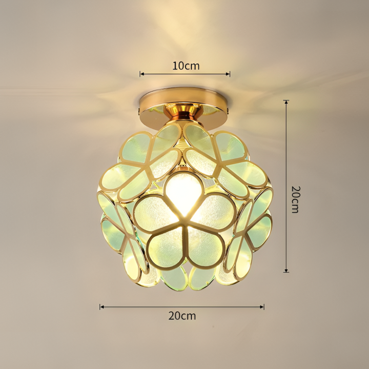 Retro stil PVC taklampe – Blomstermønster for et unikt utseende | Luvikno