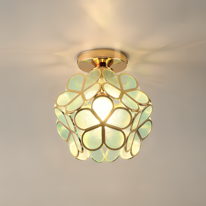 Luvikno | PetalLume – Retro Glass Taklampe med Blomster