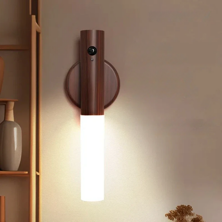 Vegglampe LED Bevegelsessensor Trelampe Luvikno