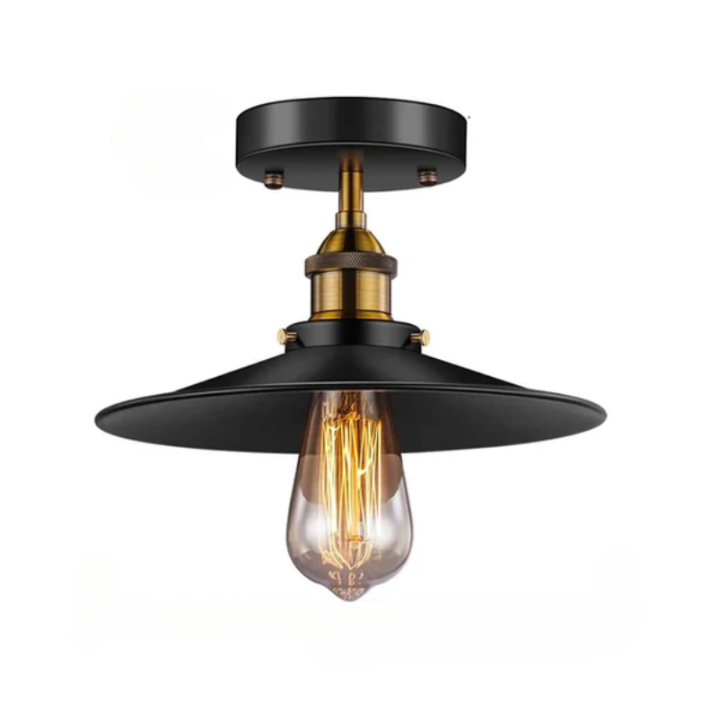Vintage taklampe i industriell stil, retro taklys med Edison-pære, LED-kompatibel | Luvikno