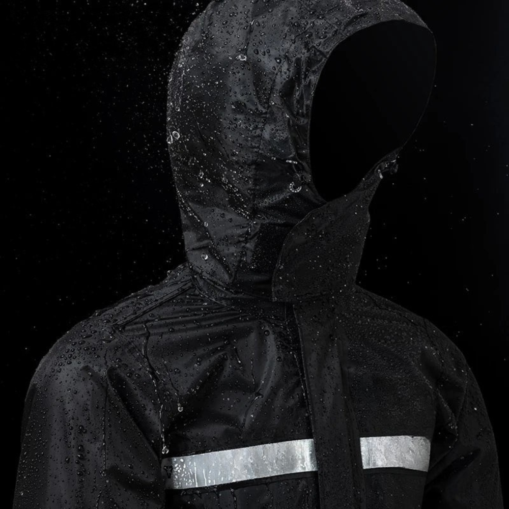 Luvik | Unisex vettä pitävä moottoripyörä sadepuku hupulla