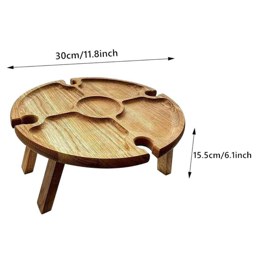 CheeseBoard Delights – Stylish Wooden Picnic Accessory Luvikno