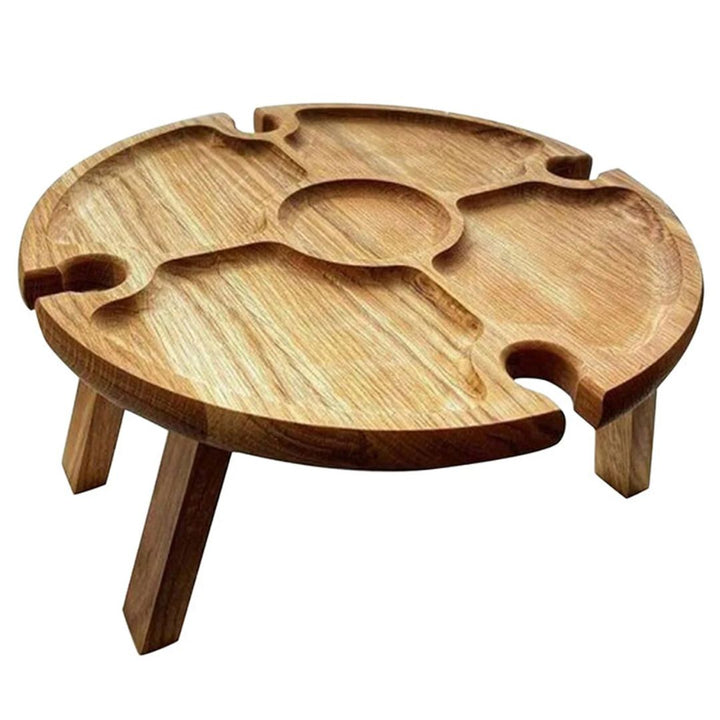 CheeseBoard Delights – Stylish Wooden Picnic Accessory Luvikno