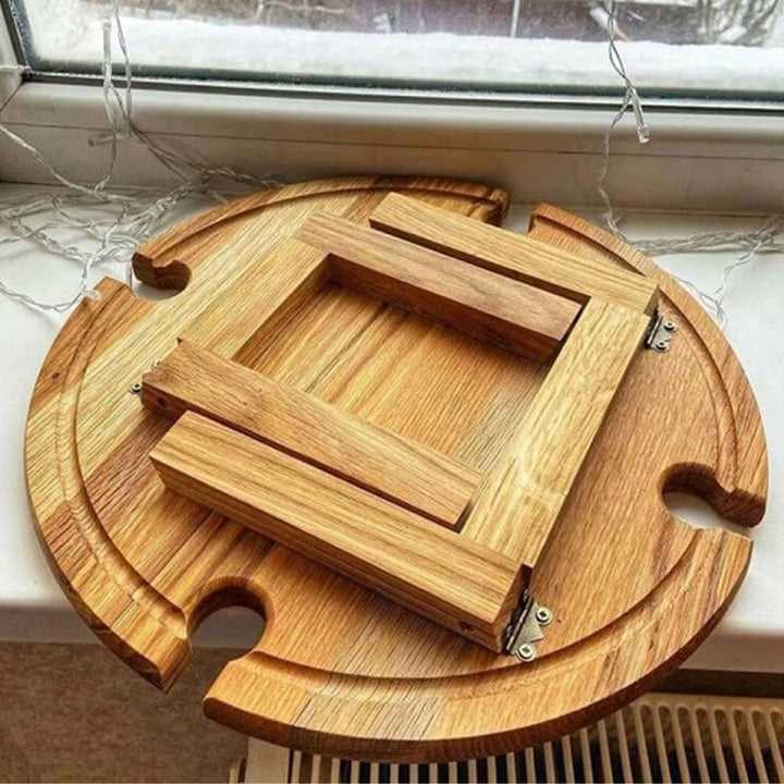 CheeseBoard Delights – Stylish Wooden Picnic Accessory Luvikno