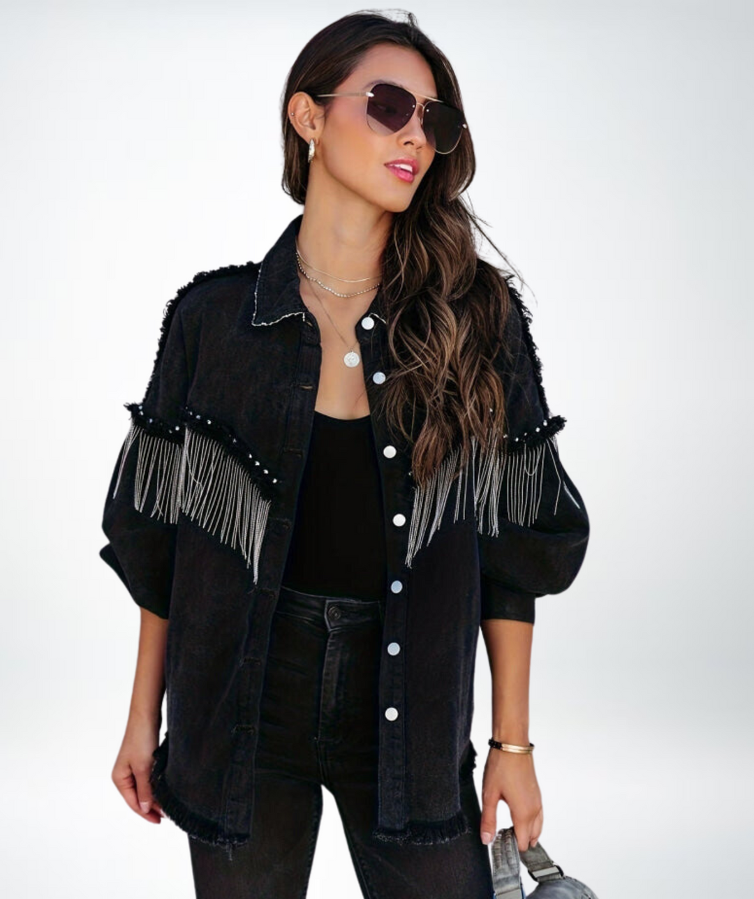 Luvik | Casual svart jeansjakke