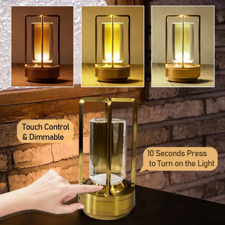 Clary LED Trådløs Retro Metall Bar Skrivebord Lampe | Luvikno