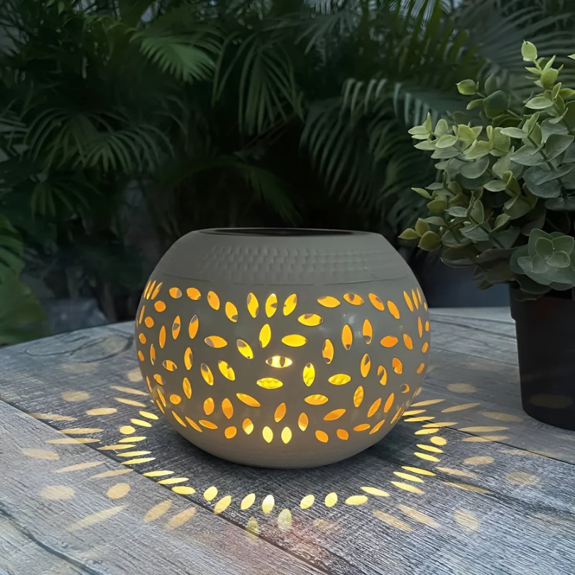 LumoPattern Solhage Lampe - Stilig Prikket Belysning Luvikno