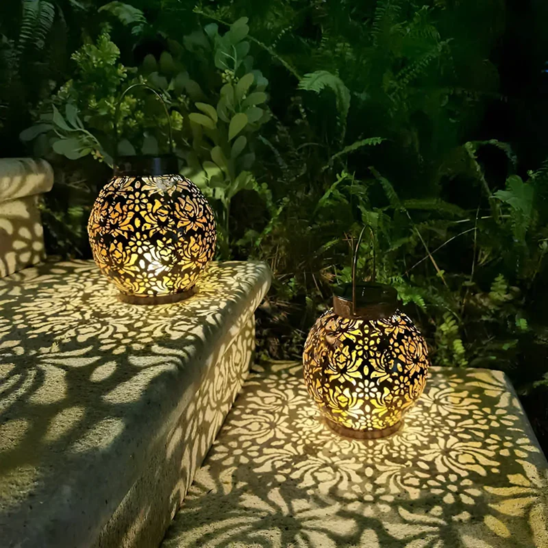 RadiantGlow – Vanntett LED hagebelysning med solpanel Luvikno