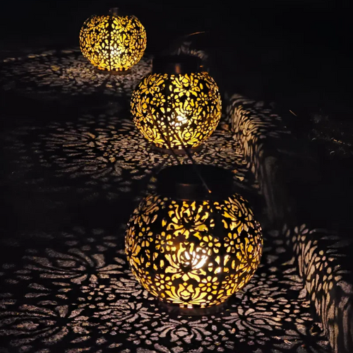 RadiantGlow – Vanntett LED hagebelysning med solpanel Luvikno