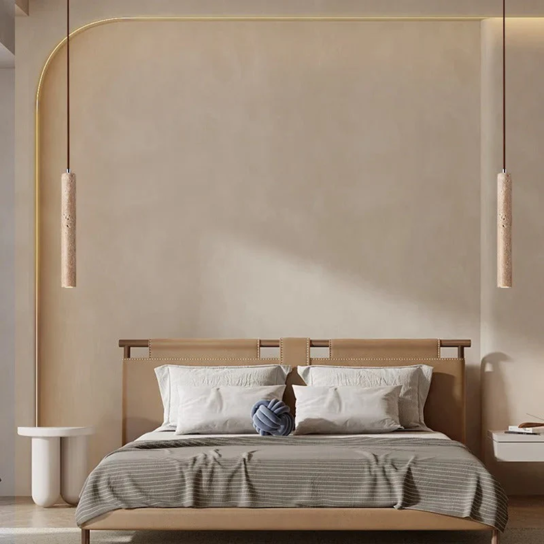 LumoLine – Wabi-Sabi Travertine LED Kandelaber Luvikno