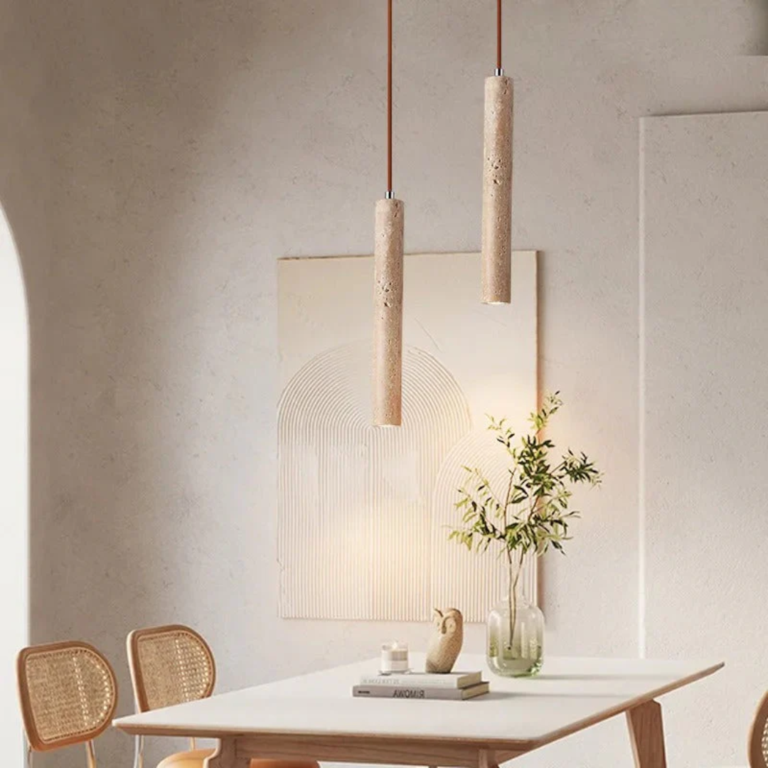 LumoLine – Wabi-Sabi Travertine LED Kandelaber Luvikno
