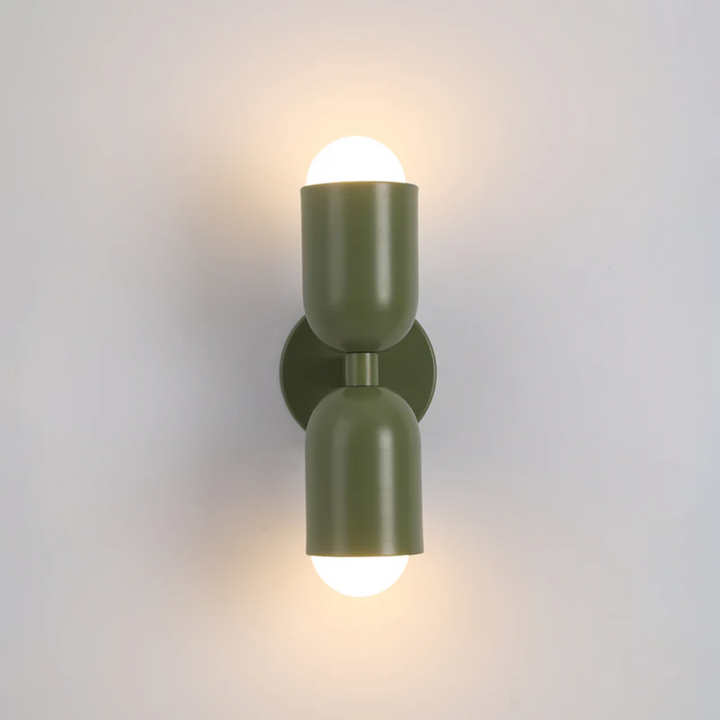 Luvikno | Vegglampe DuoGlow | Dobbelsidig LED-belysning | Fargefremheving for ditt hjem | Metalkabinett i grønn, rosa eller rød