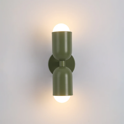 Luvikno | Vegglampe DuoGlow | Dobbelsidig LED-belysning | Fargefremheving for ditt hjem | Metalkabinett i grønn, rosa eller rød