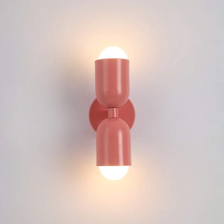 Luvikno | Vegglampe DuoGlow | Dobbelsidig LED-belysning | Fargefremheving for ditt hjem | Metalkabinett i grønn, rosa eller rød