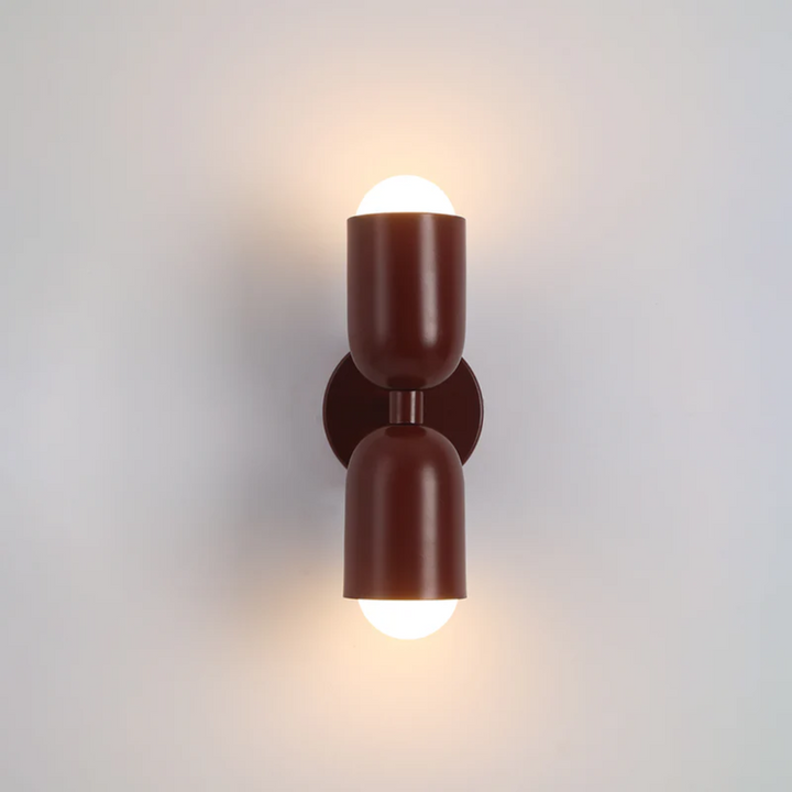 Luvikno | Vegglampe DuoGlow | Dobbelsidig LED-belysning | Fargefremheving for ditt hjem | Metalkabinett i grønn, rosa eller rød