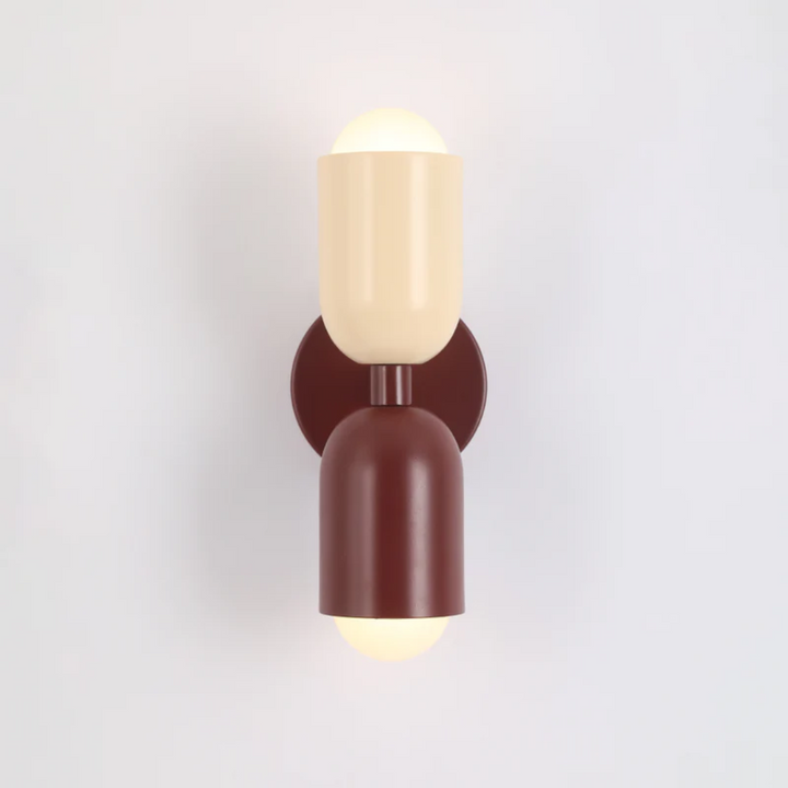 Luvikno | Vegglampe DuoGlow | Dobbelsidig LED-belysning | Fargefremheving for ditt hjem | Metalkabinett i grønn, rosa eller rød