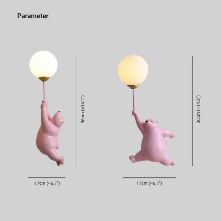 Designer Bear LED Vegglampe - TeddyGlow | Luvikno