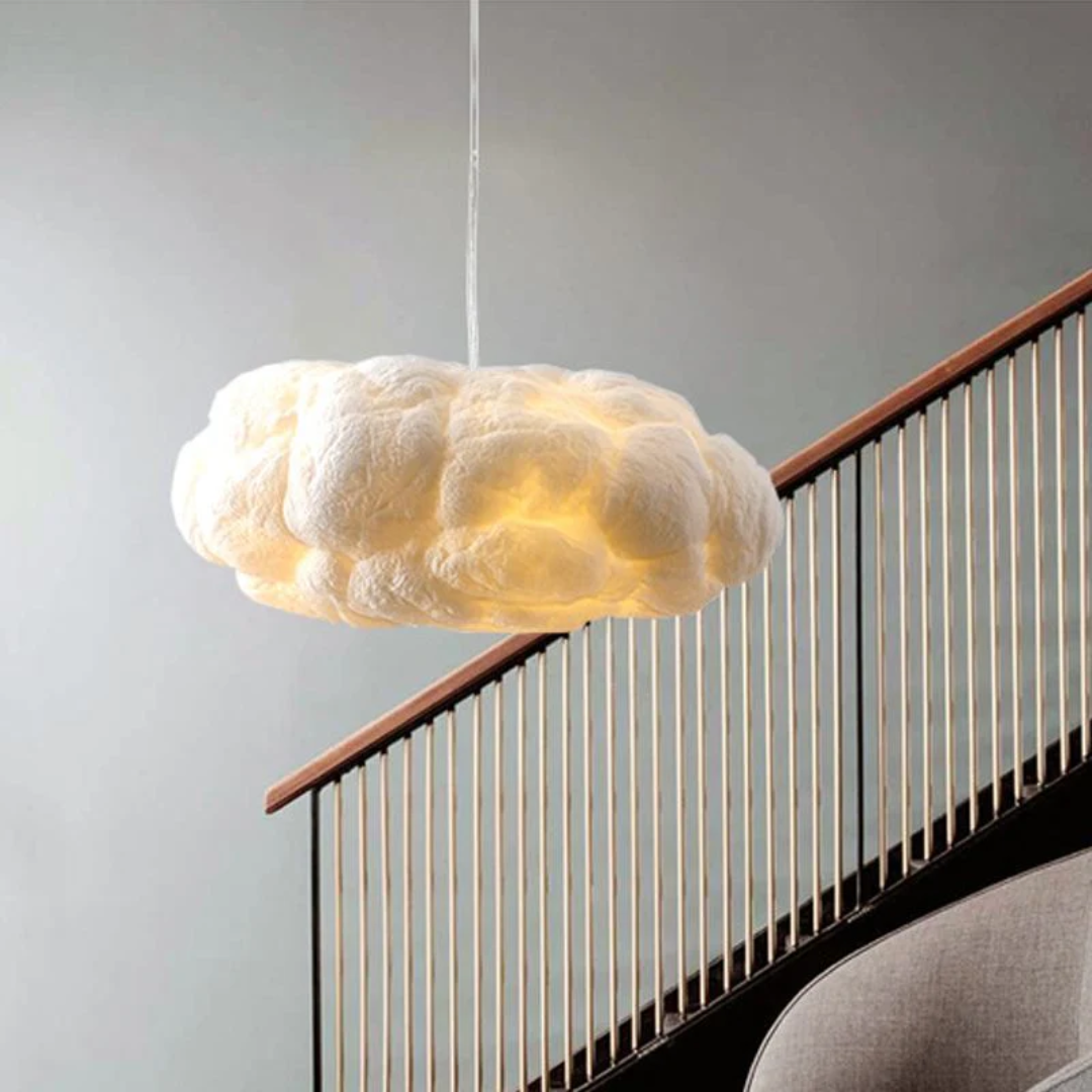 Designer Cloud LED Pendellampe Hvit PVC/Bomull - Nimbus | Luvikno