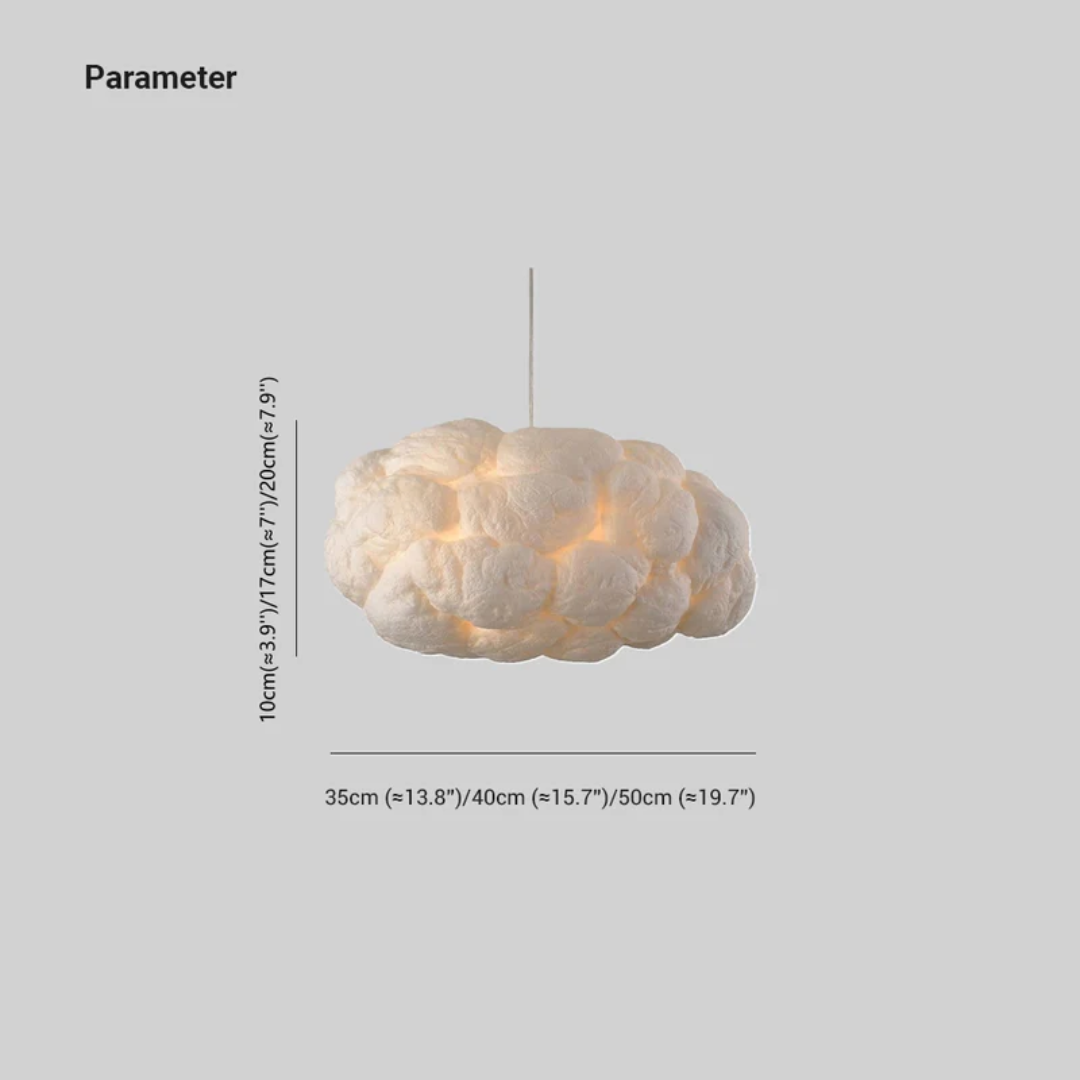Designer Cloud LED Pendellampe Hvit PVC/Bomull - Nimbus | Luvikno