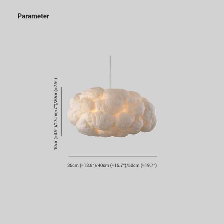 Designer Cloud LED Pendellampe Hvit PVC/Bomull - Nimbus | Luvikno
