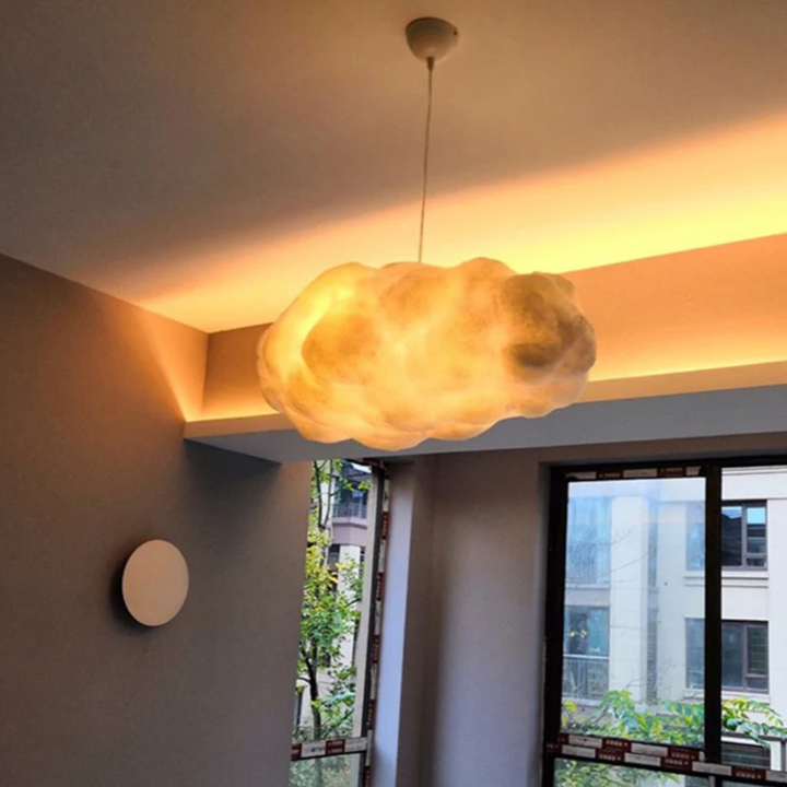 Designer Cloud LED Pendellampe Hvit PVC/Bomull - Nimbus | Luvikno