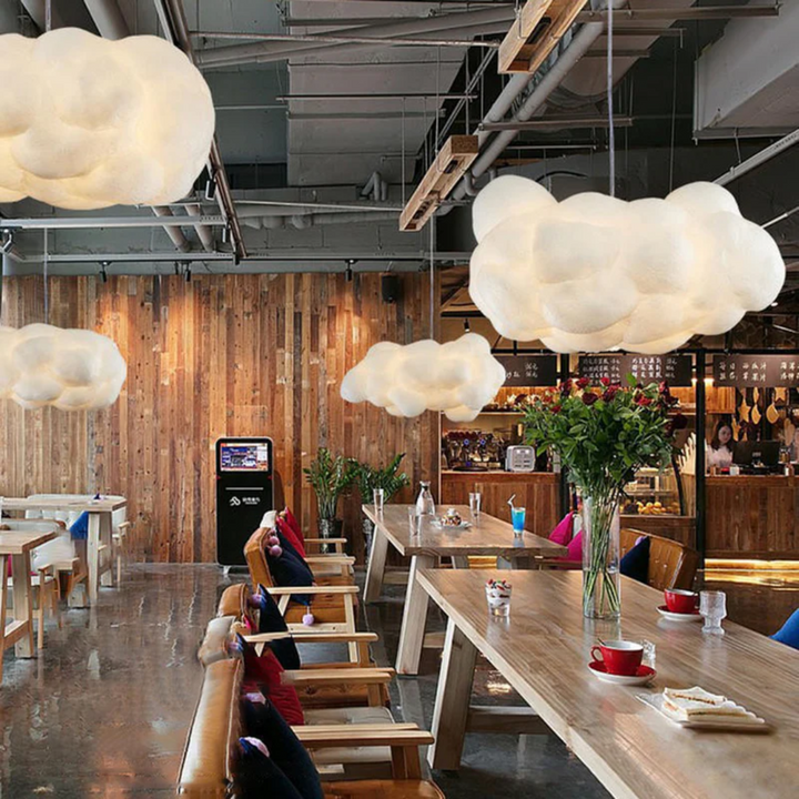 Designer Cloud LED Pendellampe Hvit PVC/Bomull - Nimbus | Luvikno