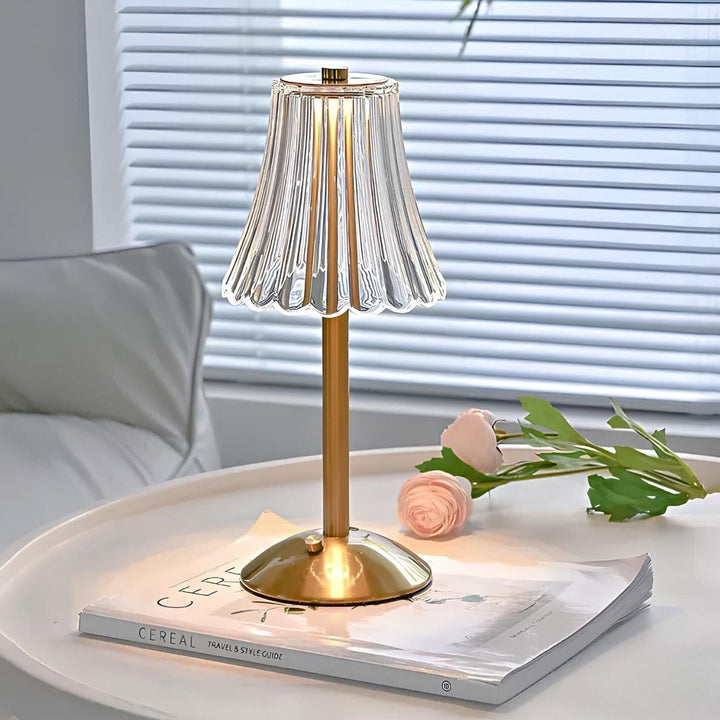 Golden Crystal Table Lamp - Aurora Luxe | Luvikno
