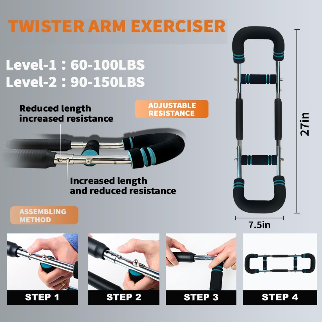 TwisterFlex – Justerbar Treningsstang for Styrke og Fleksibilitet Luvikno