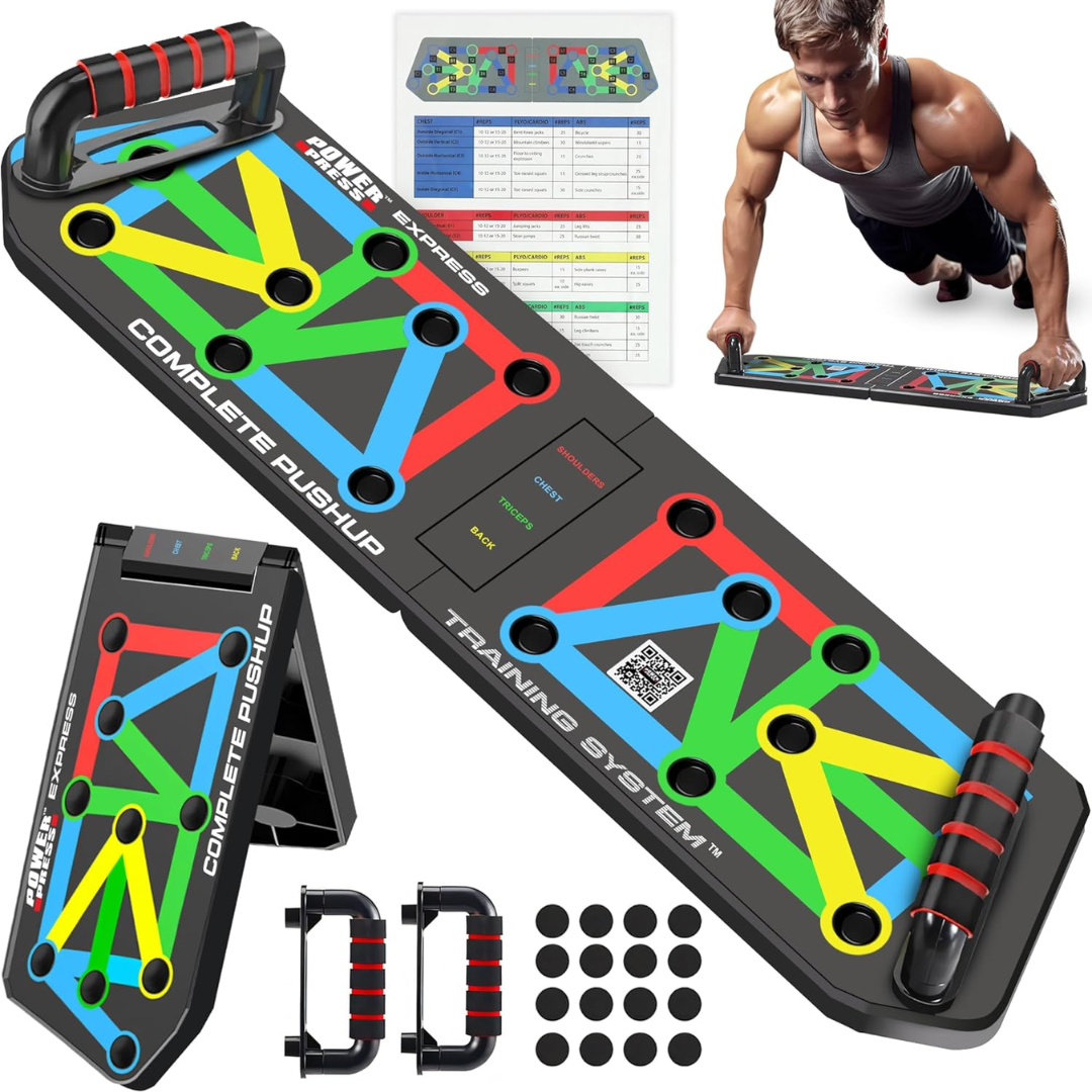 FlexiFit - Sammenleggbart Push-Up Treningsbord med Fargekoding Luvikno